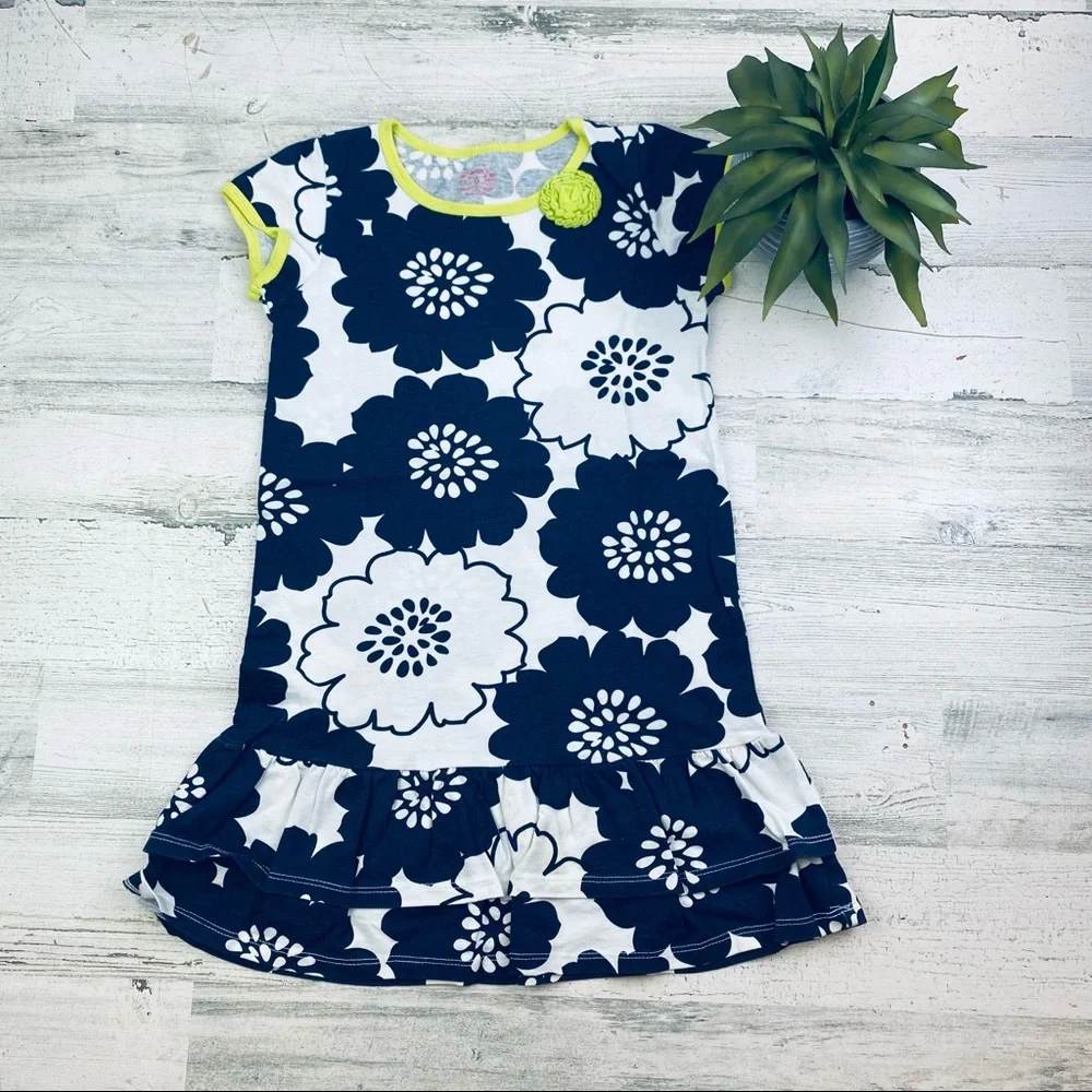 Carters navy and neon floral dress size 6